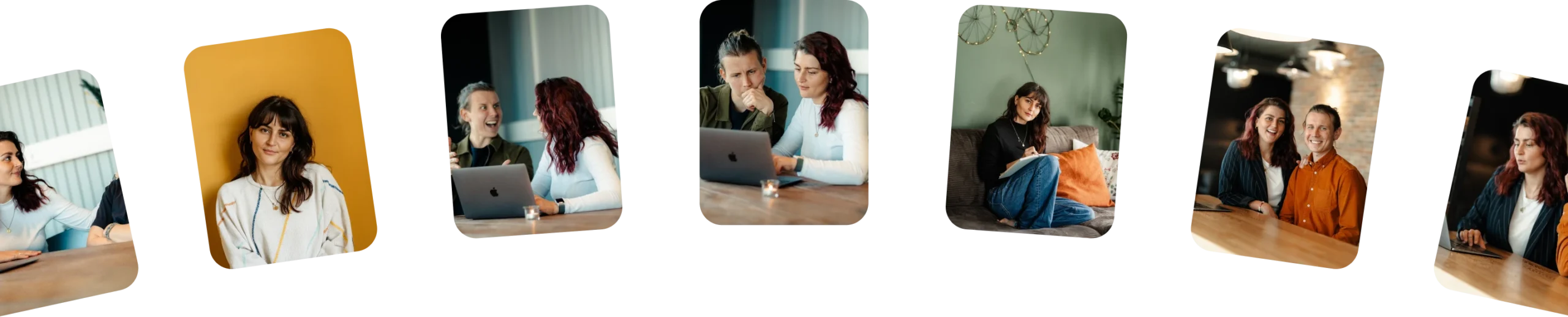 Viele kleine Bilder in einem Halbkreis von Vivi und Alex von Adpacker